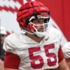 Razorbacks offensive lineman Fernando Carmona in a spring practice