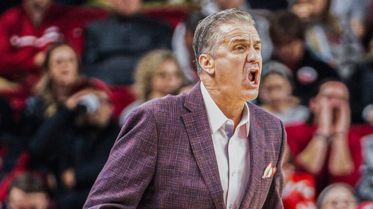 Razorbacks coach John Calipari on the sidelines against Ole Miss