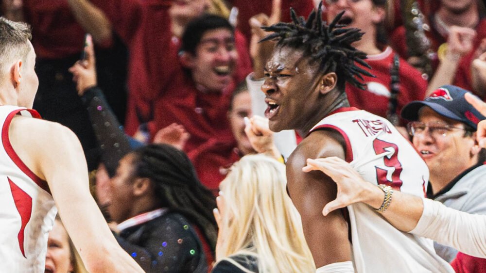 Razorbacks forward Adou Thiero against Georgia