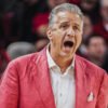 Razorbacks coach John Calipari on the sidelines against Georgia