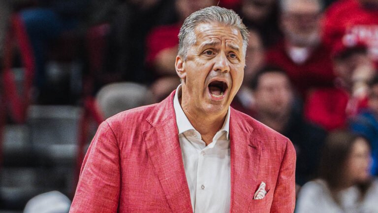 Razorbacks coach John Calipari on the sidelines against Georgia