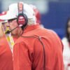 Razorbacks offensive coordinator Bobby Petrino on the sidelines against Texas A&M