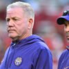 LSU Tigers coach Brian Kelly before game with the Arkansas Razorbacks