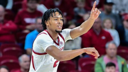 Razorbacks forward DJ Wagner against Lipscomb