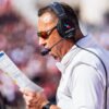 Texas Longhorns coach Steve Sarkisian on the sidelines against Arkansas