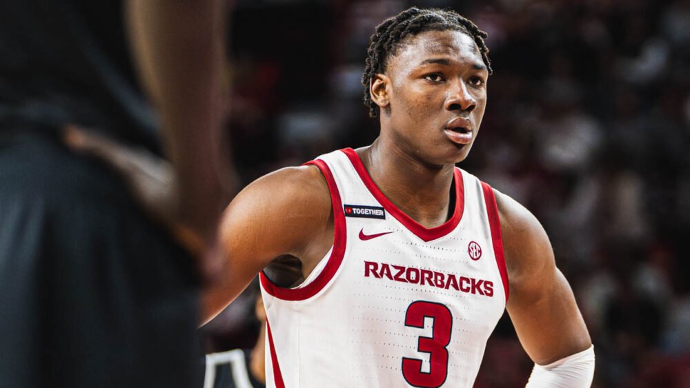 Razorbacks' Adou Thiero in a game against Little Rock