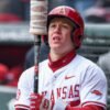 Razorbacks centerfielder Charles Davalan on deck