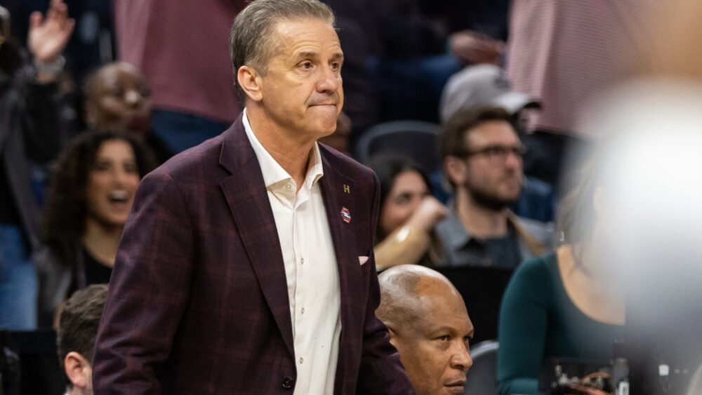 Razorbacks coach John Calipari during a Sweet 16 NCAA Regional game against Texas Tech